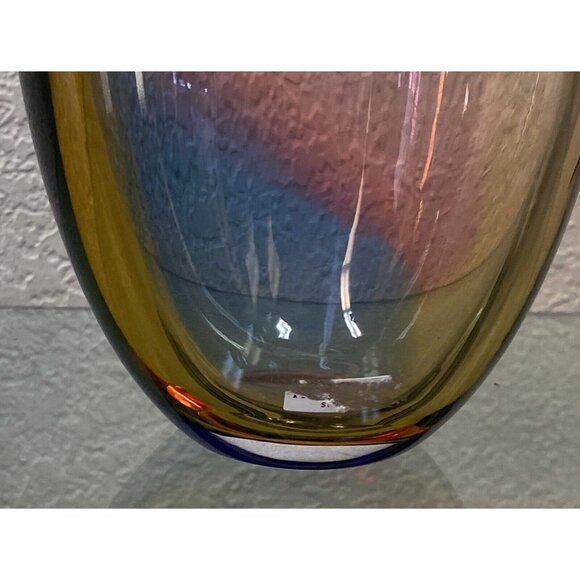 Kosta Boda Kjell Engman 11 1/2" Fidji Rainbow Art Glass Bottle Vase 48838 - Picture 11 of 16